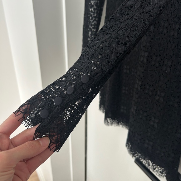 Free People Black Lace Long Sleeve Dress - Picture 8 of 9
